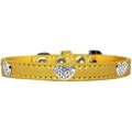 Mirage Pet Products Croc Crystal Heart Dog CollarYellow Size 20 720-11 YWC20